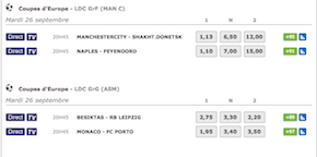 Pari parionssport Monaco Porto