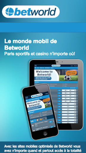 Betworld télécharger version mobile