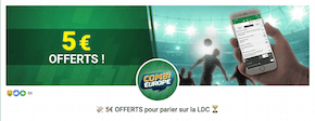 Unibet 5€ si votre pari est perdant en LDC