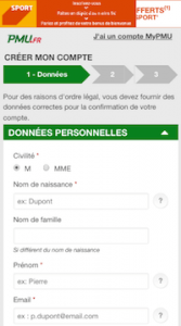 Inscription PMU app