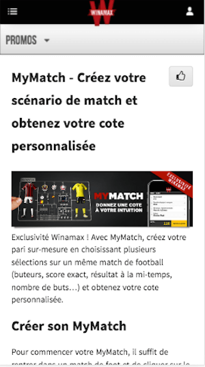 Winamax promo My match