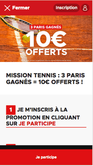 bookmaker 10€ offert 