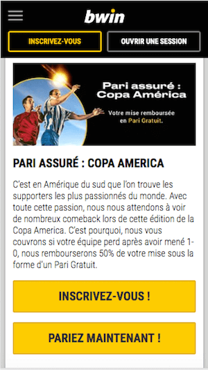 Copa America bonus Bwin