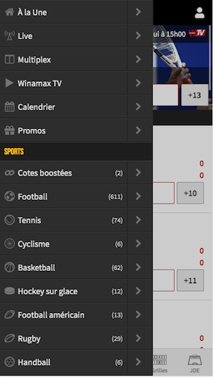 Winamax offre de paris sportifs