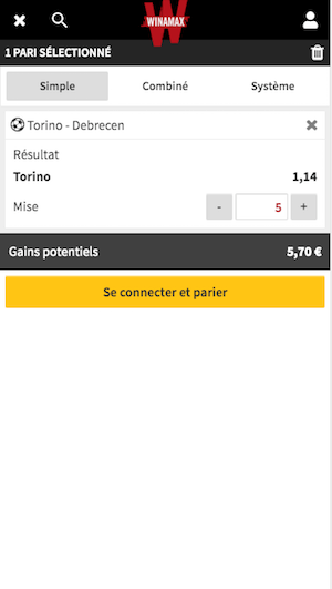 Winamax panier ticket pari