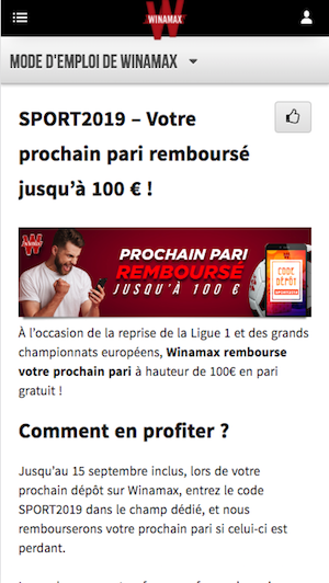 winamax code bonus promo
