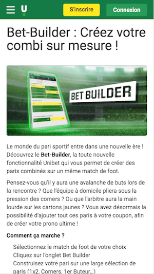 Unibet Belgique Bet Builder