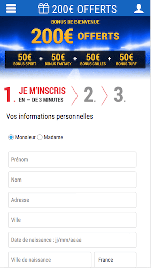 franc pari bonus sur mobile