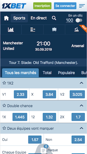 Manchester vs Arsenal 1xBet