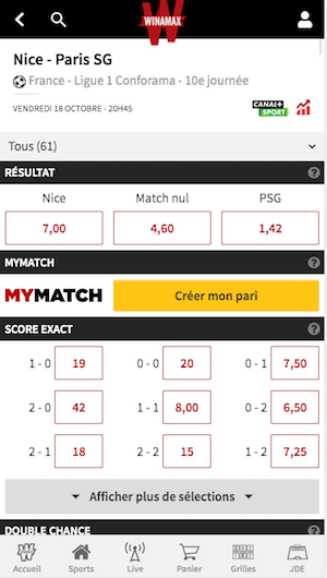 MyMatch Nice vs PSG