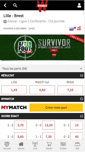 myMatch lille Brest