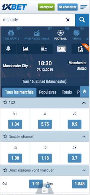 city vs United paris sportifs