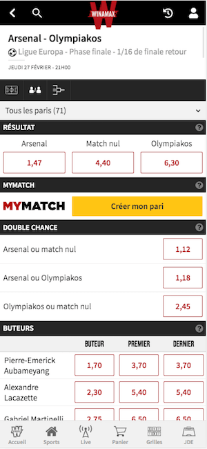 Arsenal vs Olympiakos MyMatch