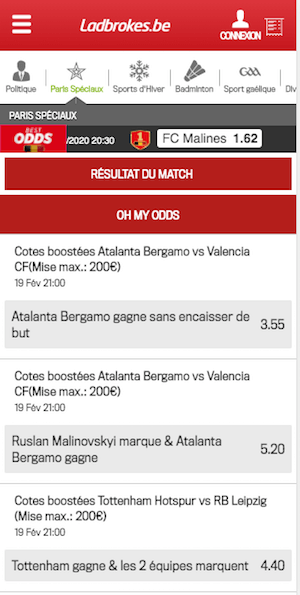Ladbrokes cote boost