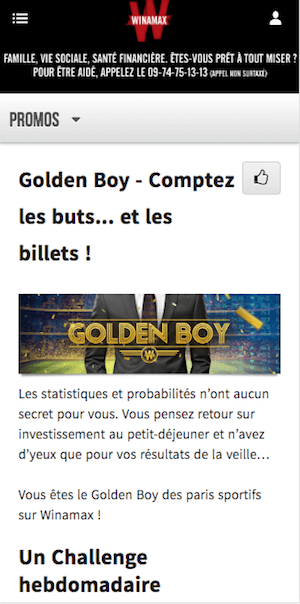 Golden Boy promo Winamax