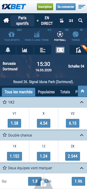 parier dortmund vs schalke