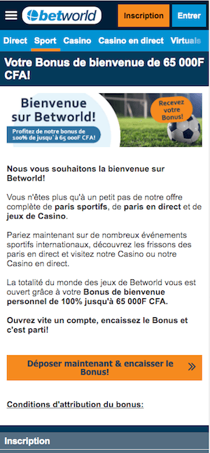 betworld bonus bienvenue