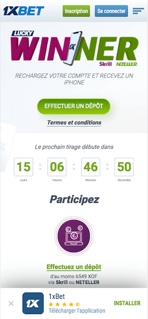 remporter un iphone avec 1xbet
