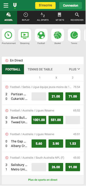 Unibet paris sportif