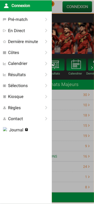 menu sportcash