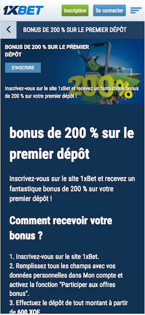 1xbet bonus bienvenue