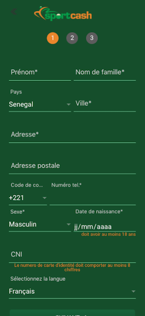 sportcash inscription