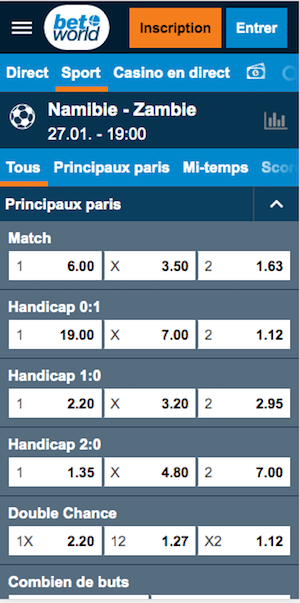 cotes Namibie vs Zambie