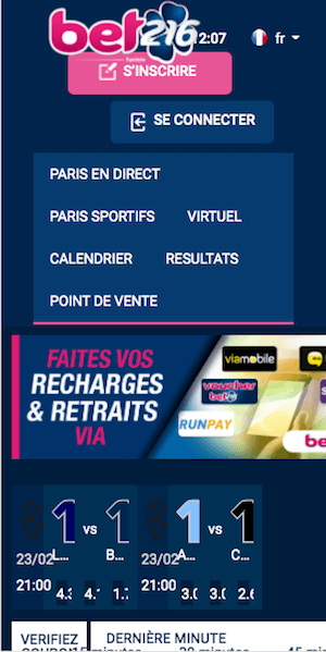 bet216 sur mobile