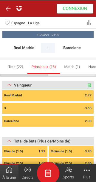 cotes real barca avril 21