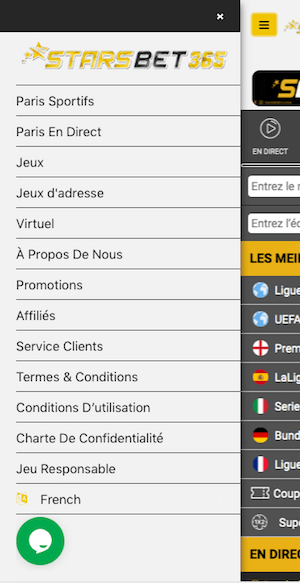 starsbet365 mobile menu