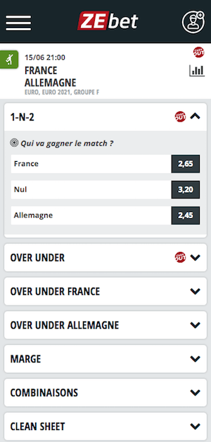 cotes france vs allemagne