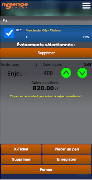 Ngenge sport ticket paris