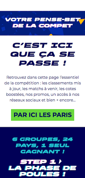 Promo euro 2020 avec Parions sport