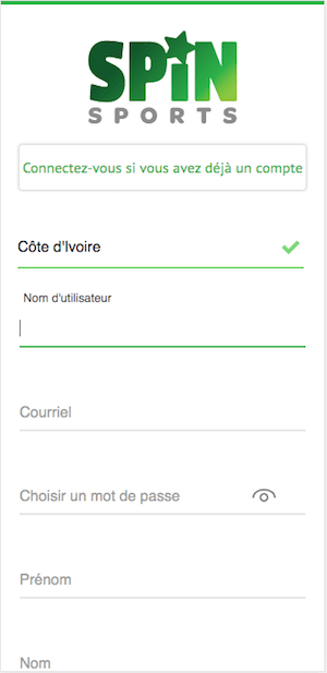 spin sports inscription formulaire