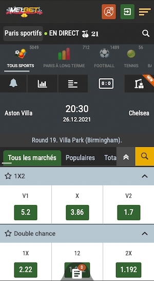 cotes aston villa vs chelsea