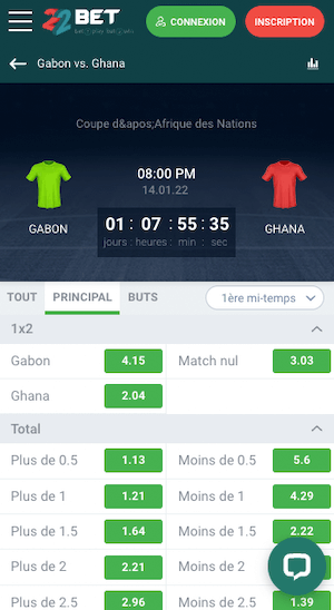 parier gabon vs ghana