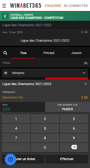 winabet365 coupon de pari