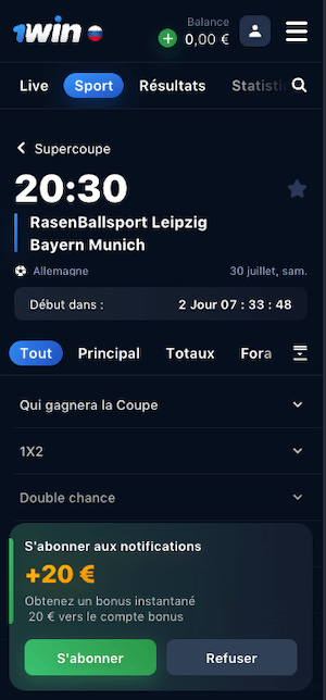 parier leipzig bayern juillet 2022