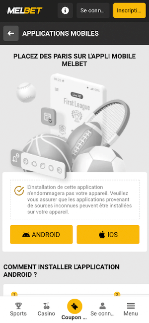 Telecharger melbet benin apk