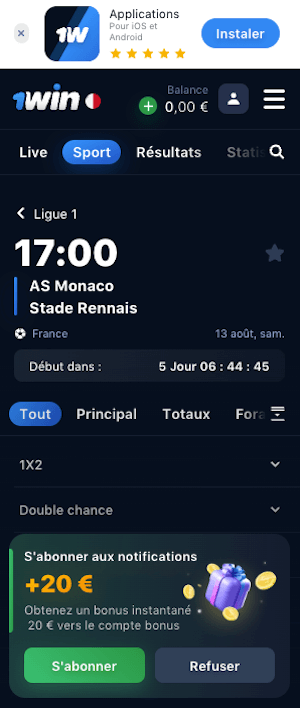 cotes monaco vs rennes