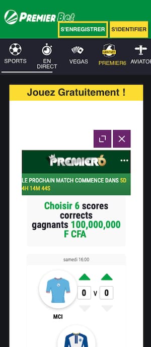 promo premier bet premier 6 du 22 octobre 2022