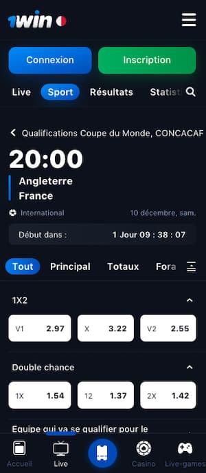 parier angleterre vs france