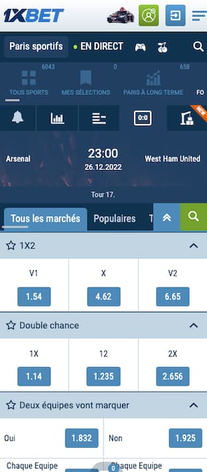 cotes arsenal west ham