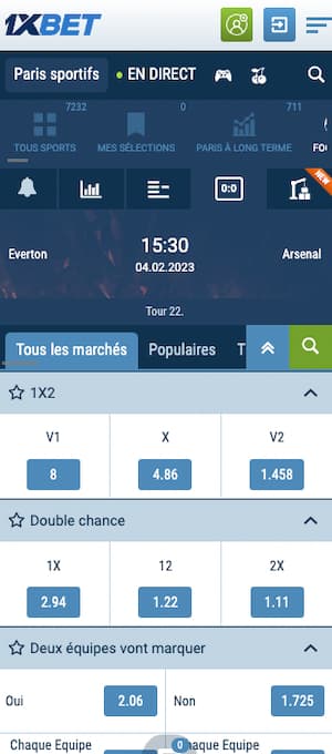 cotes everton vs arsenal