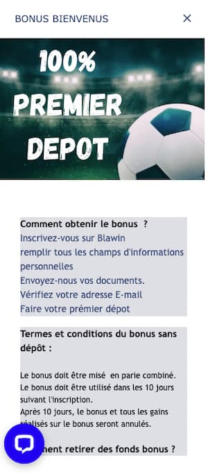 blawin bonus bienvenue