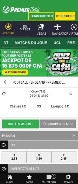 cotes chelsea vs liverpool 