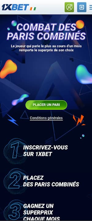 1xbet promo combats des paris 