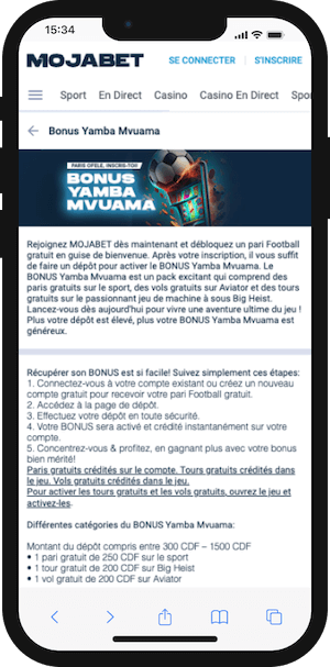 bonus mojabet bienvenue