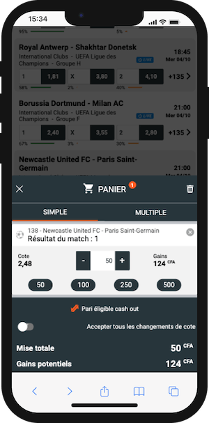 congo bet ticket pari sportif