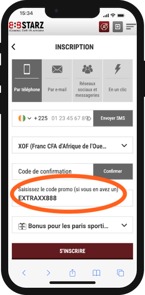 888starz code promo inscription